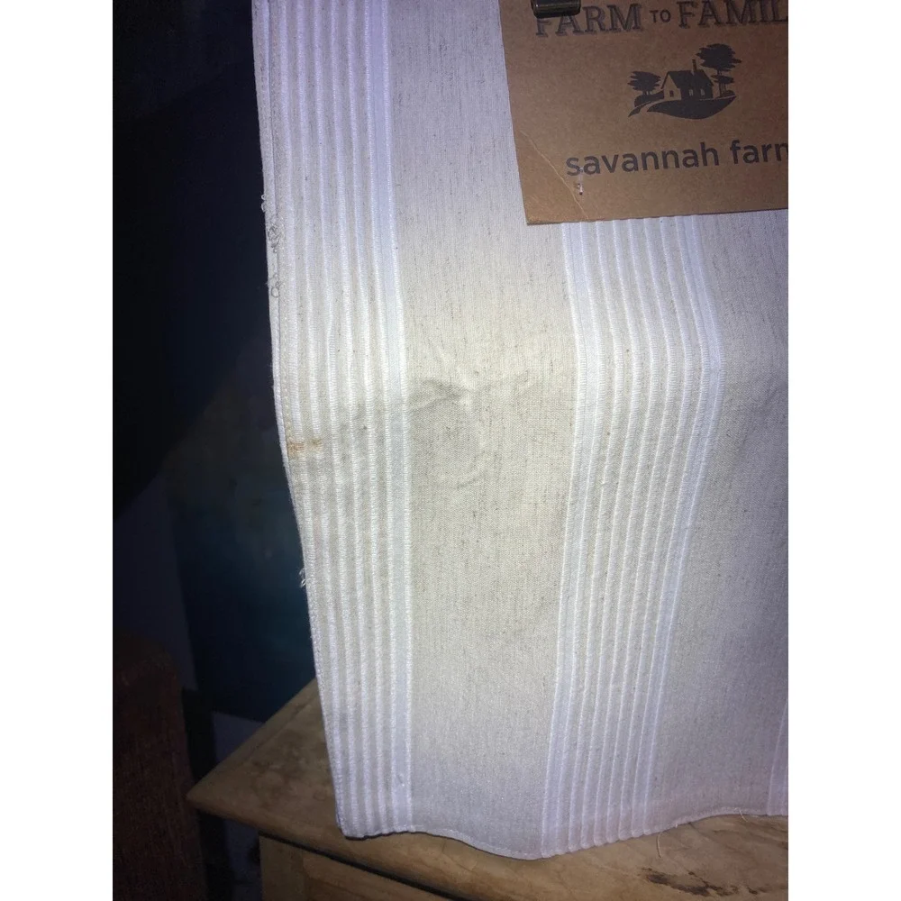 Savannah Farms Farm‎ to Family Placemats Set of 4 Cream Tan Striped 14x19 Cotton